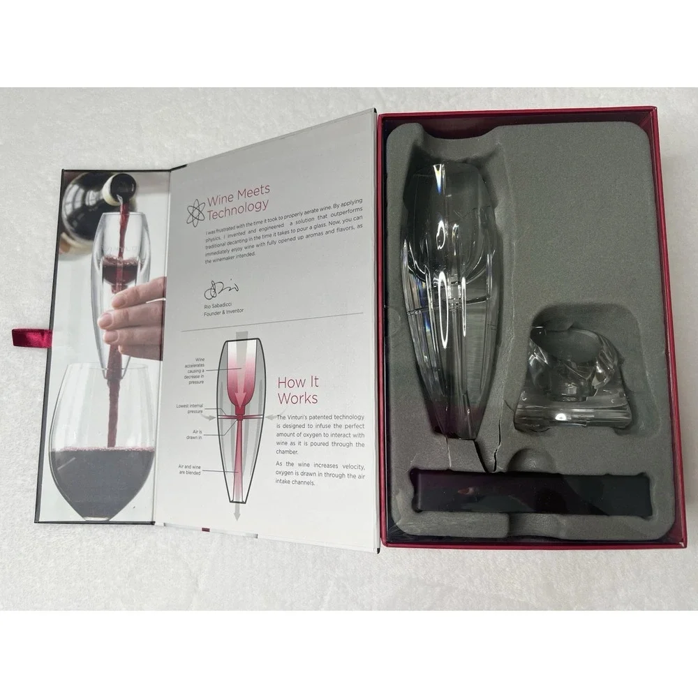 Vinturi Reserve Red Wine Aerator Tower‎ Set Wine Home Party Event Accessory